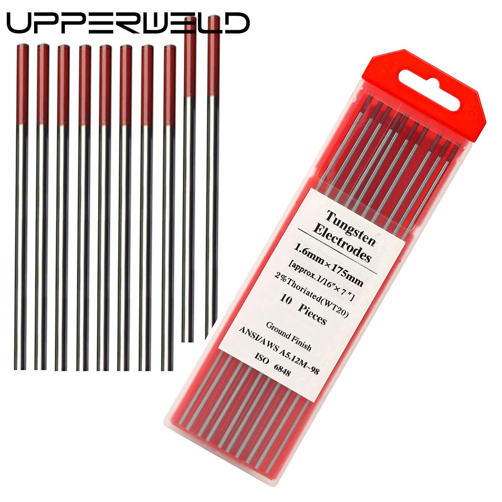 10-Pack 2% Thoriated Red WT20 3/32" TIG Welding Tungsten Electrodes Length 150mm