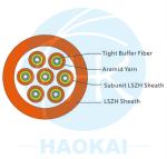 Indoor 12core Fiber Optic Cable Single Mode Distribution Cable Flame Retardant