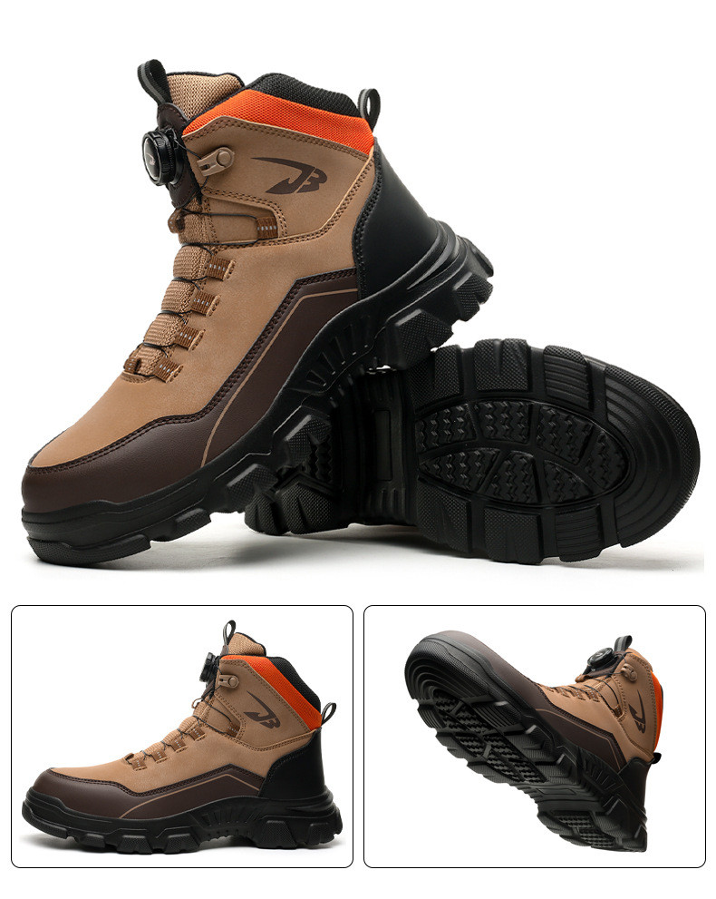 Microfiber Leather Safety Boots Black Safety Shoes Rubber Non-slip Work Shoes Security Work Boots