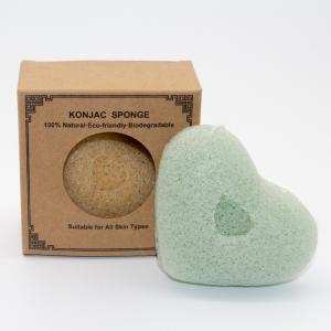 China 8.6×6.5×2.5cm Green Tea Konjac Sponge wholesale