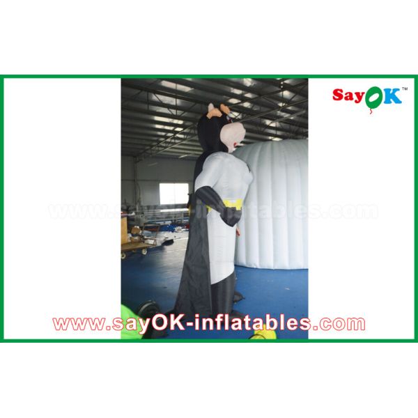 Blue / Red Inflatable Superman Cow Customized Animal Character Inflatable Model