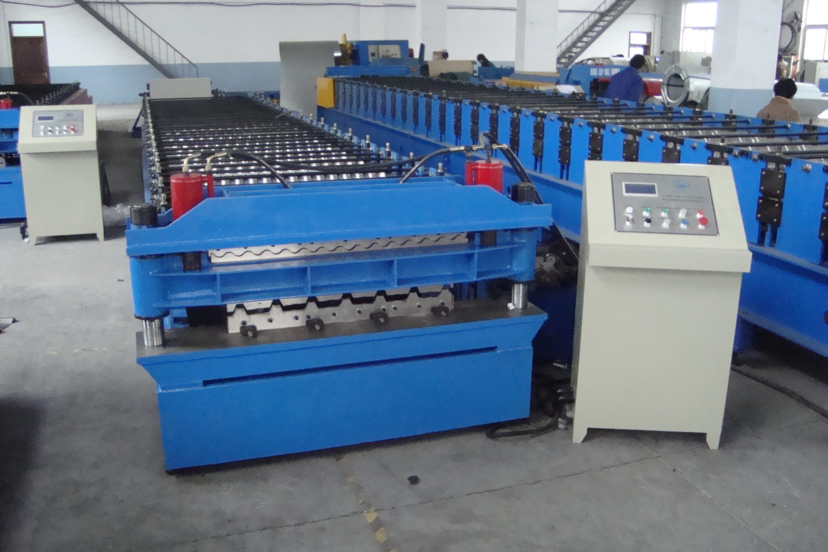 Double Layer Roll Forming Machine for Wall Panel and Tile Roof Panel with PLC Control
