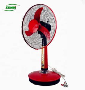 China 16inch / 18inch Solar Table Fan Red And Blue Color Environmental Protection wholesale