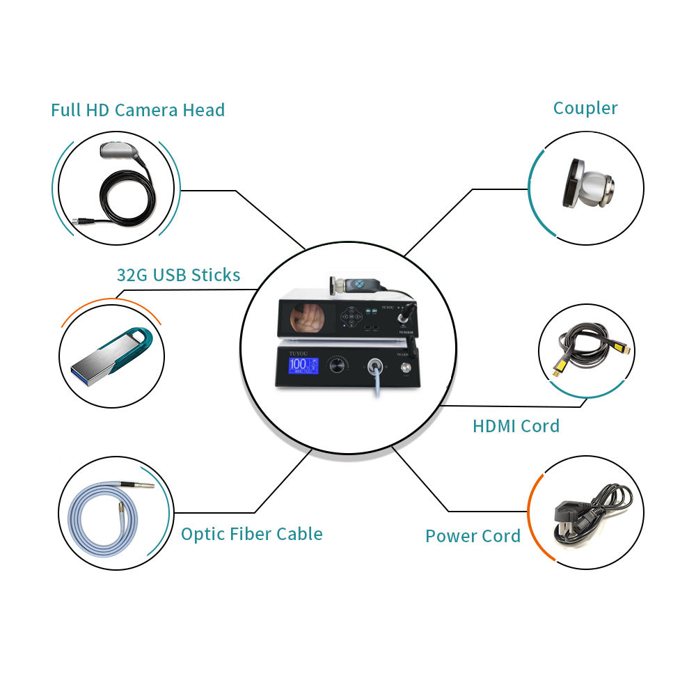 1080P High Definition Camera With Integrated Video Recorder And Light Source For Laparoscopy Surgery Endoscope Image