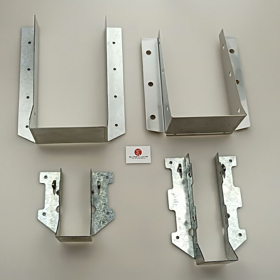 LU26 Light Face-Mount Joist Hanger - Wood Construction Connectors, 20 Gauge Galvanized Steel Brackets, Hurricane Rafter Ties, 2x6, 100 Per Pack