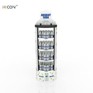 China Customized White 4-Tiers Metal Creative Soft Drink Displays Rack wholesale