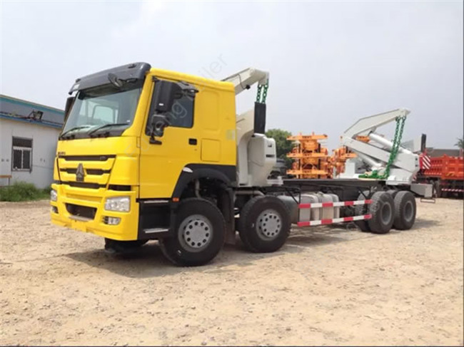 37000kg Lift Self Loading Trailer 40ft Dimension Mechanical Suspension