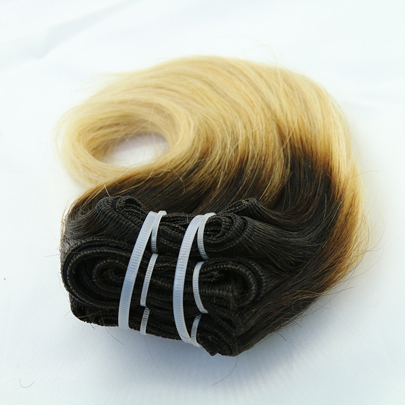 Short Hair Brazilian Human Hair Machine Made Weaves Snail Curl Hair