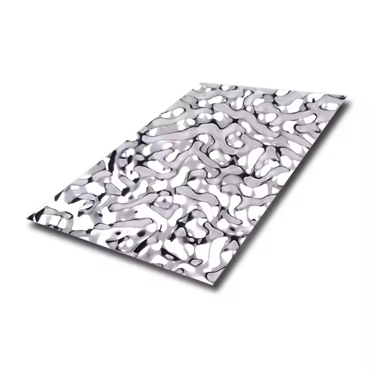 Decorative Water Wave Bright Corrugated Plate Mirror Sliver Water Ripple Stainless Steel Sheets Ceiling Panels For Hotel