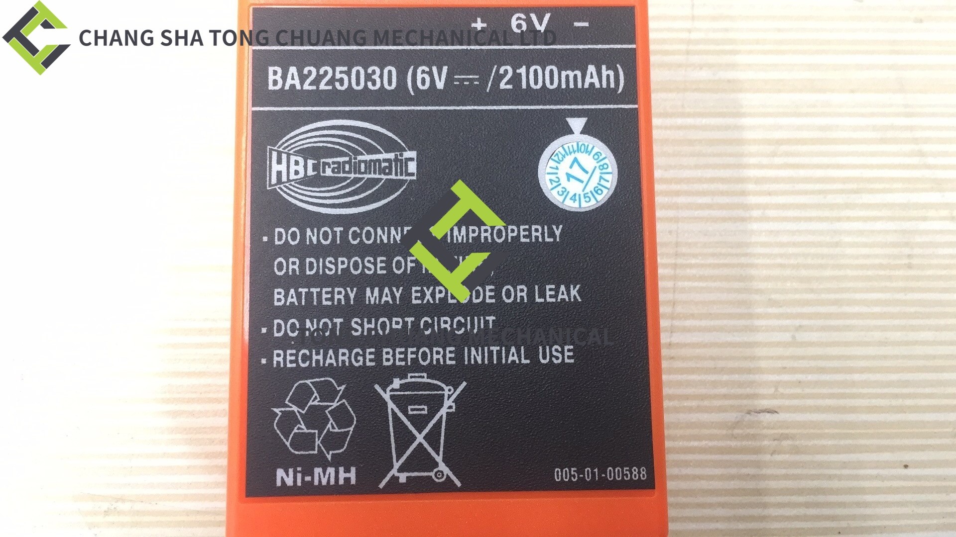 Sany And Zoomlion Concrete Pump Truck Parts Battery HBC2100MAH 1020902017
