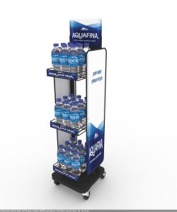 China 3 Layers Beverage Display Stand Metal Beer Display Rack Liquid Bottle Soft Energy Drink wholesale
