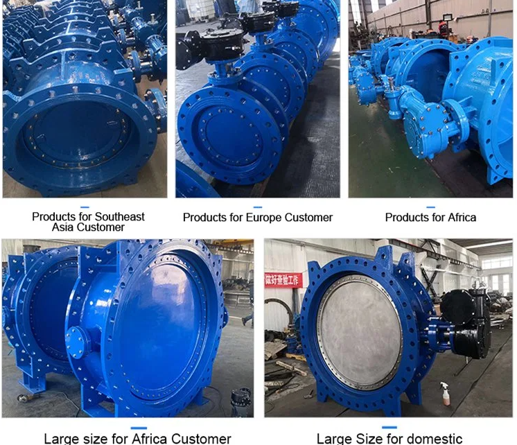 DN150 DN1800 Butterfly Valve PN16 Double Flange Double Eccentric Soft Sealed BS5163