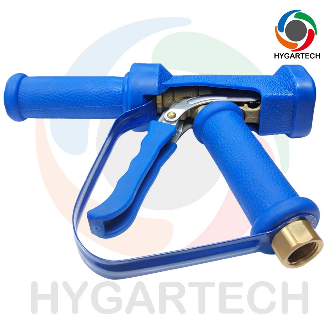 Brass Industrial Blue Water Gun Hot Water Use With Extension Tube Nozzle And Safety Loop Wash Down Cleaning