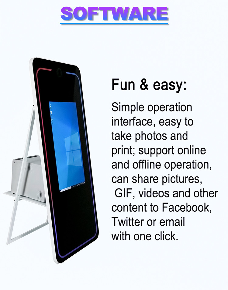 Camera Magic Mirror Photo Booth Led Frame Screen Case Transport Magic Selfie Mirror