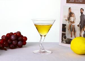 China No Deformation Crystal Hand Blown Martini Glasses , Z Stem Vintage 4 Oz Martini Glasses wholesale