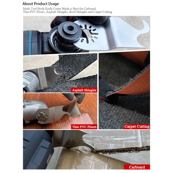 3 Pcs Multi Tool Saw Blades Oscillating Multi Tool Knife Blade For Cutting Roofing Asphalt Shingles PVC Floor Carpet Car