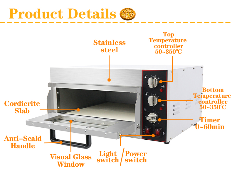 Hotels Kitchen Equipment One Deck Pizza Oven Electric With Stone Ovens Online Support