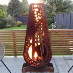Laser Cutting Decorative Garden Metal Fireplace Corten Steel Chiminea Firepit