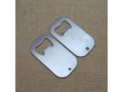 Stainless Steel Engrave Blank Dog Tag Beer Bottle Opener,Promotion die punched