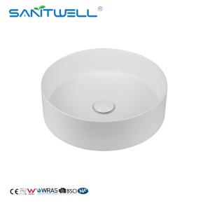 China Chaozhou Popular 400MM Bathroom Sink Round Hand Wash Ceramic Basin Above Counter Basin wholesale