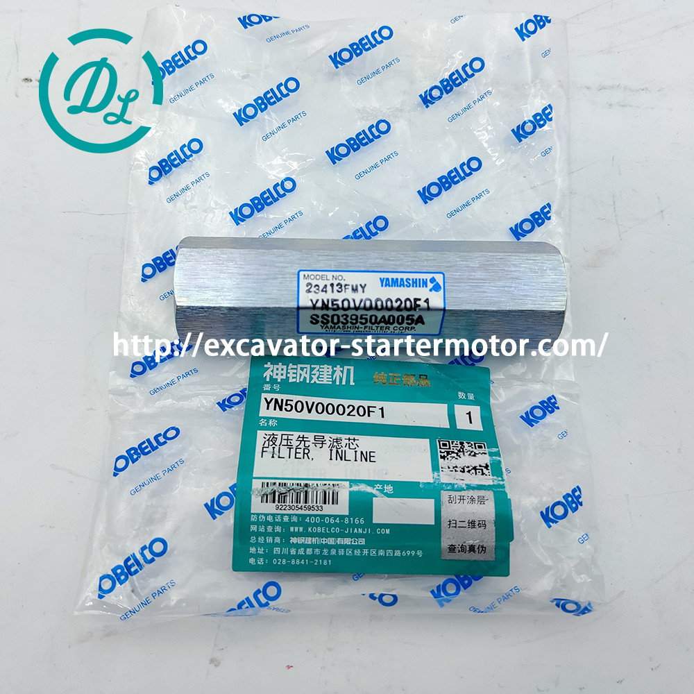 YN50V00020F1 YN50V00020F2 Excavator Inline Filter Kobelco SK200-8