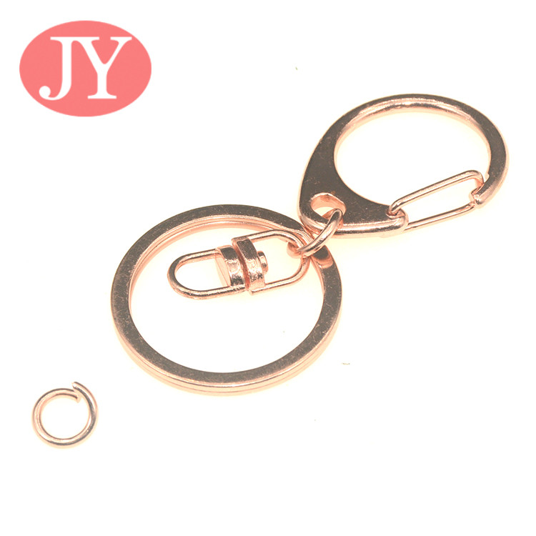 gold color flat keyring connector claps jumpring keyring snap hooks gold color rose gold flat keyring for key