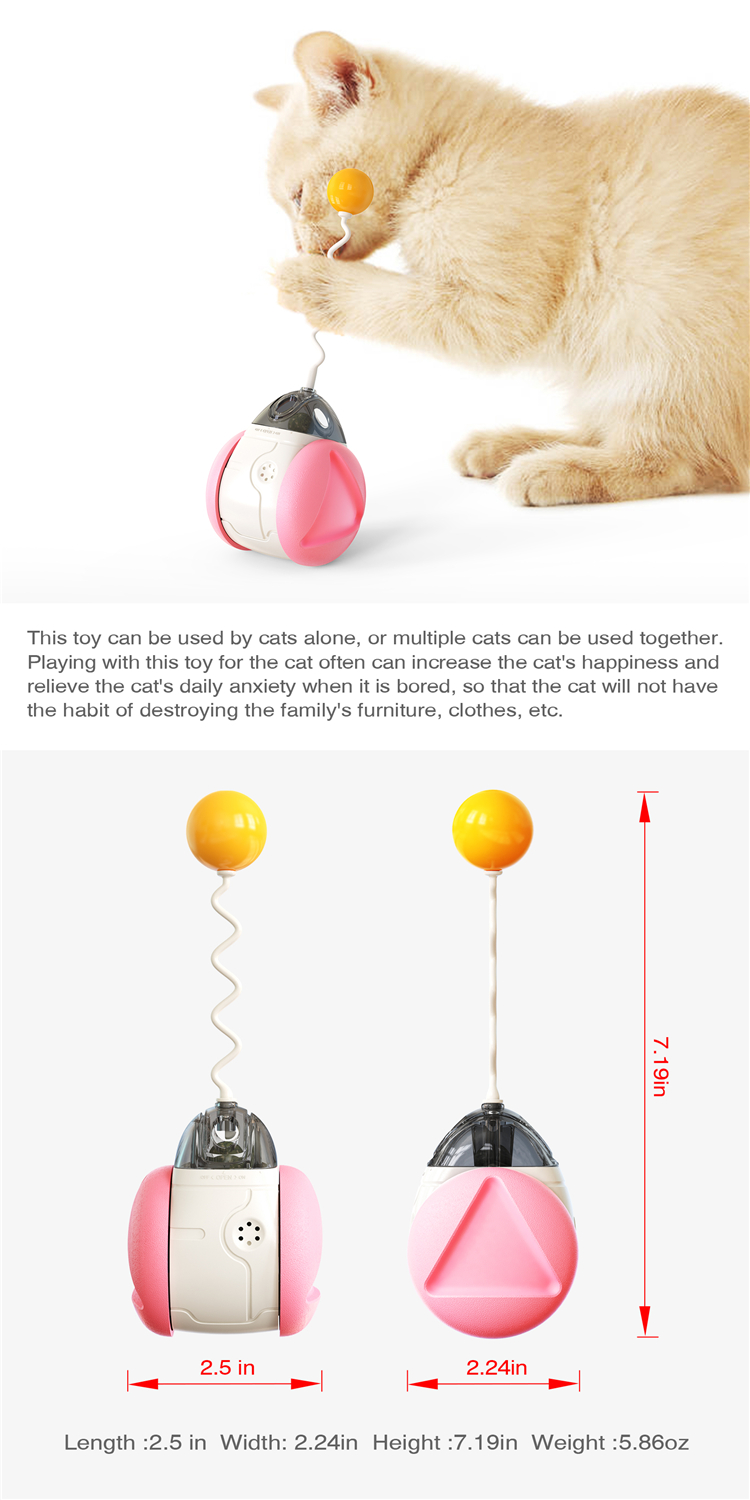 Interactive Catnip Cute Pet Toys Electric Automatic Rotating Tumbler Cat Toy