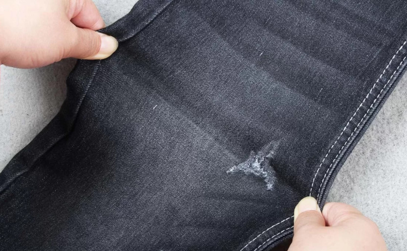 Sanforizing Twill Tencel Spandex Fabric 300/40D Cotton Polyester Denim Sulfur Black