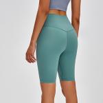 80%Nylon 20%Spandex 8" Women'S Plus Size Workout Shorts With Waist Pocket