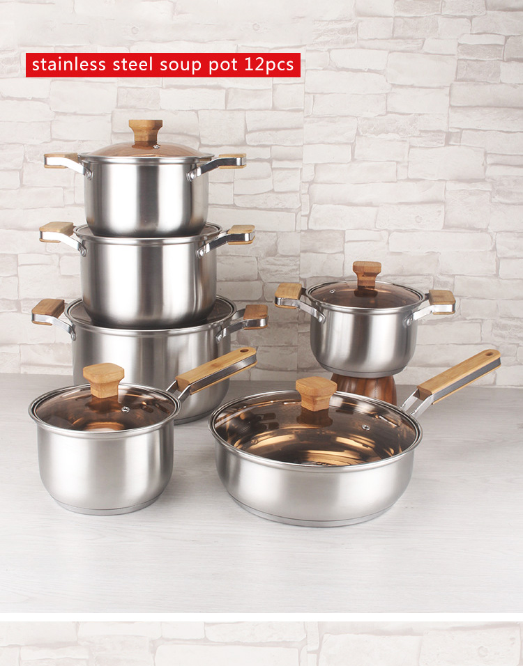 Amazon TOP Seller 12 PCS Cooking Pot Set Non Stick Sauce Pan Milk Pot Frying Pan Deep Cookware Set For Kitchen