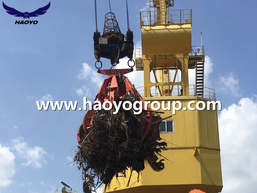 2m3 metal scrap handling Electro hydraulic orange peel scrap grab bucket