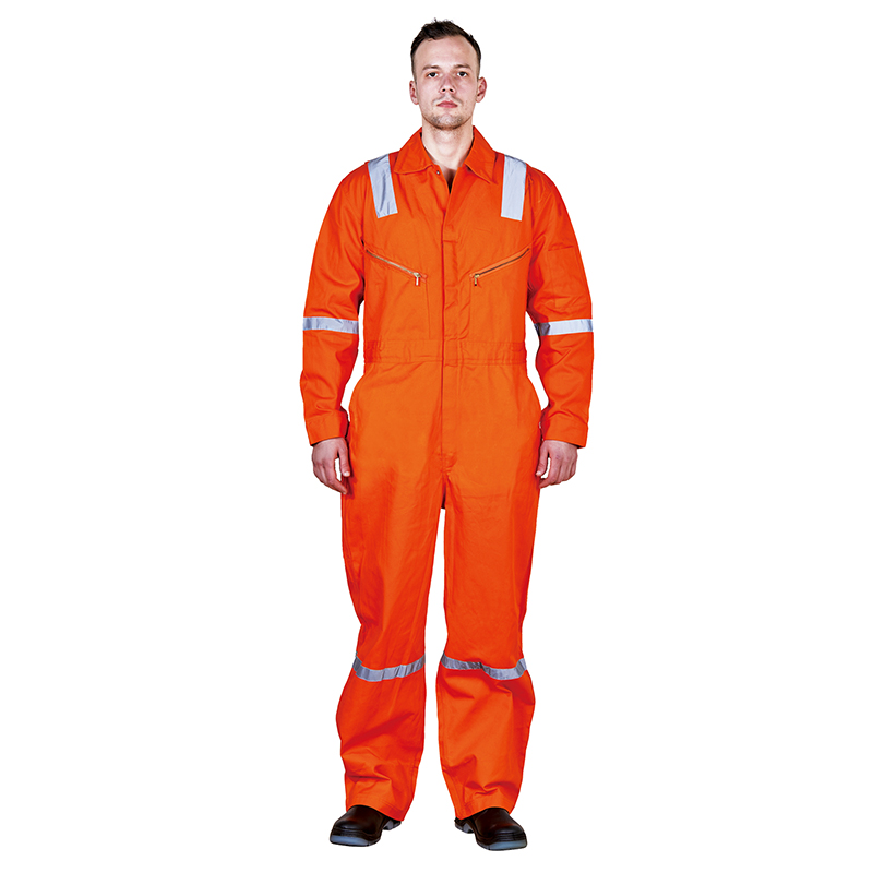 180g/sqm Fabric Weight WC033-R OEM Reflective Tape Workwear Suits for Unisex Uniforms