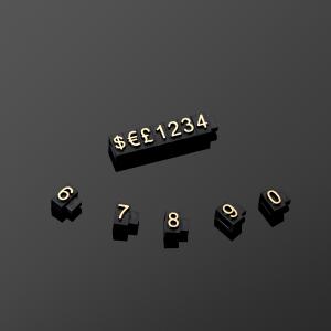 China 5*3mm Flat Relief Digital Price Tag 170pcs per pack for jewellery watch wholesale