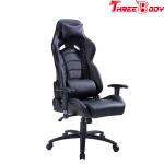 Leather Executive Racing Office Chair , Black Racing Style Office Chair