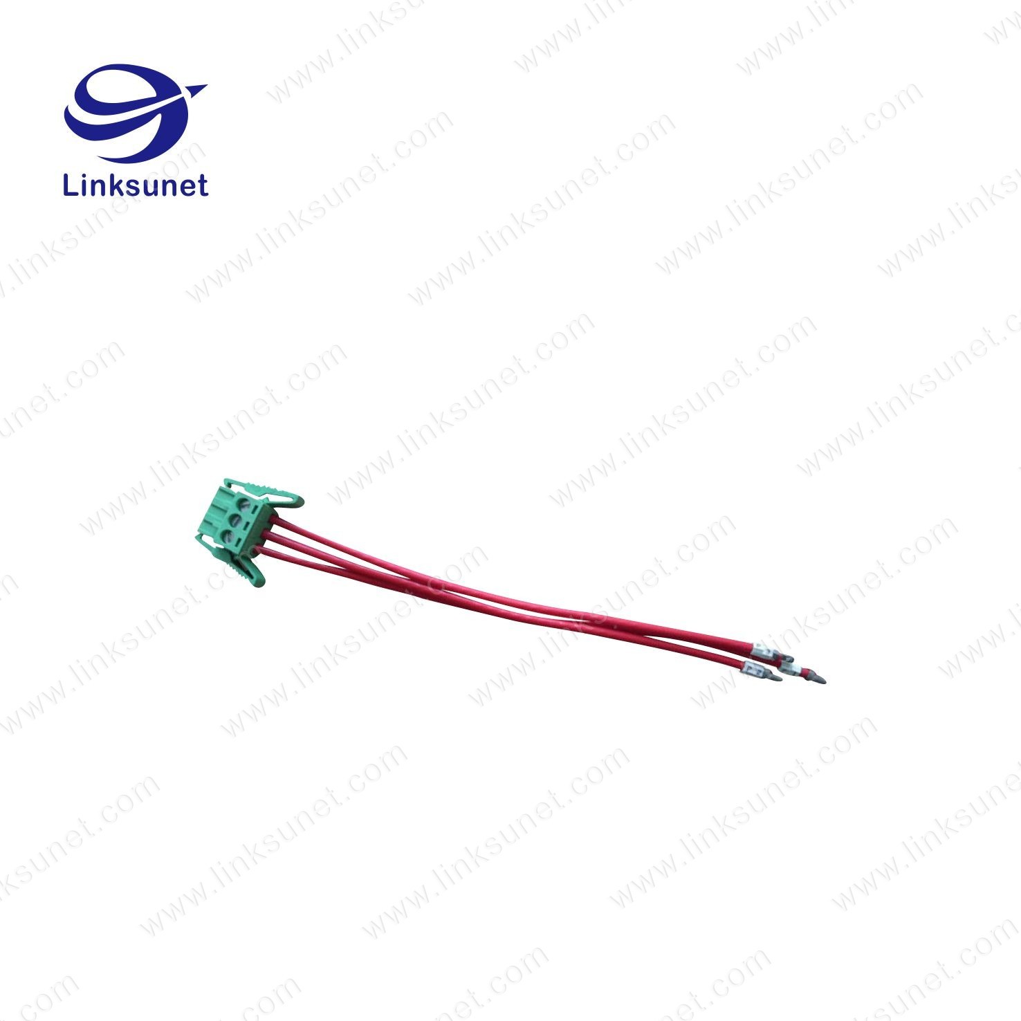 Pich 5.0mm Custom Wiring Harness With Latch Green Terminal Block 3P - PTFE / ETFE