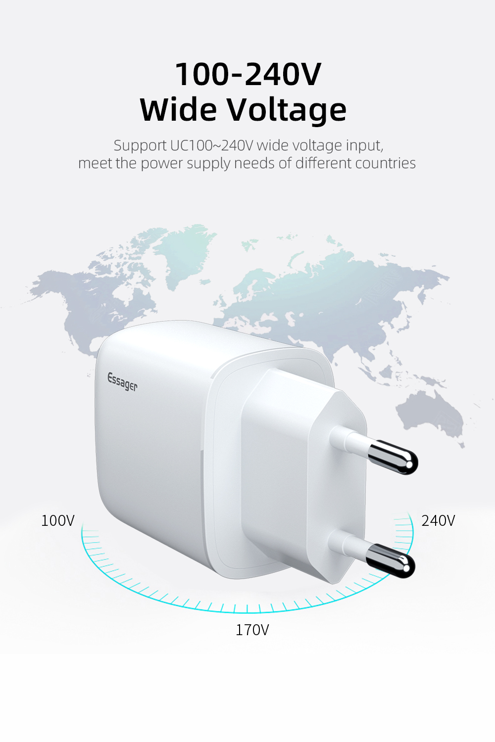 Essager 2021 YuRoom PD QC 20W Mobile Chargers USB Type C Charger Cable USB 100-240V PD Wall Charger