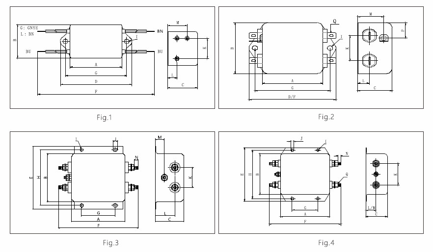Electric Device DC EMI Power Line Filter Metal Case 3A Emc Emi Filter