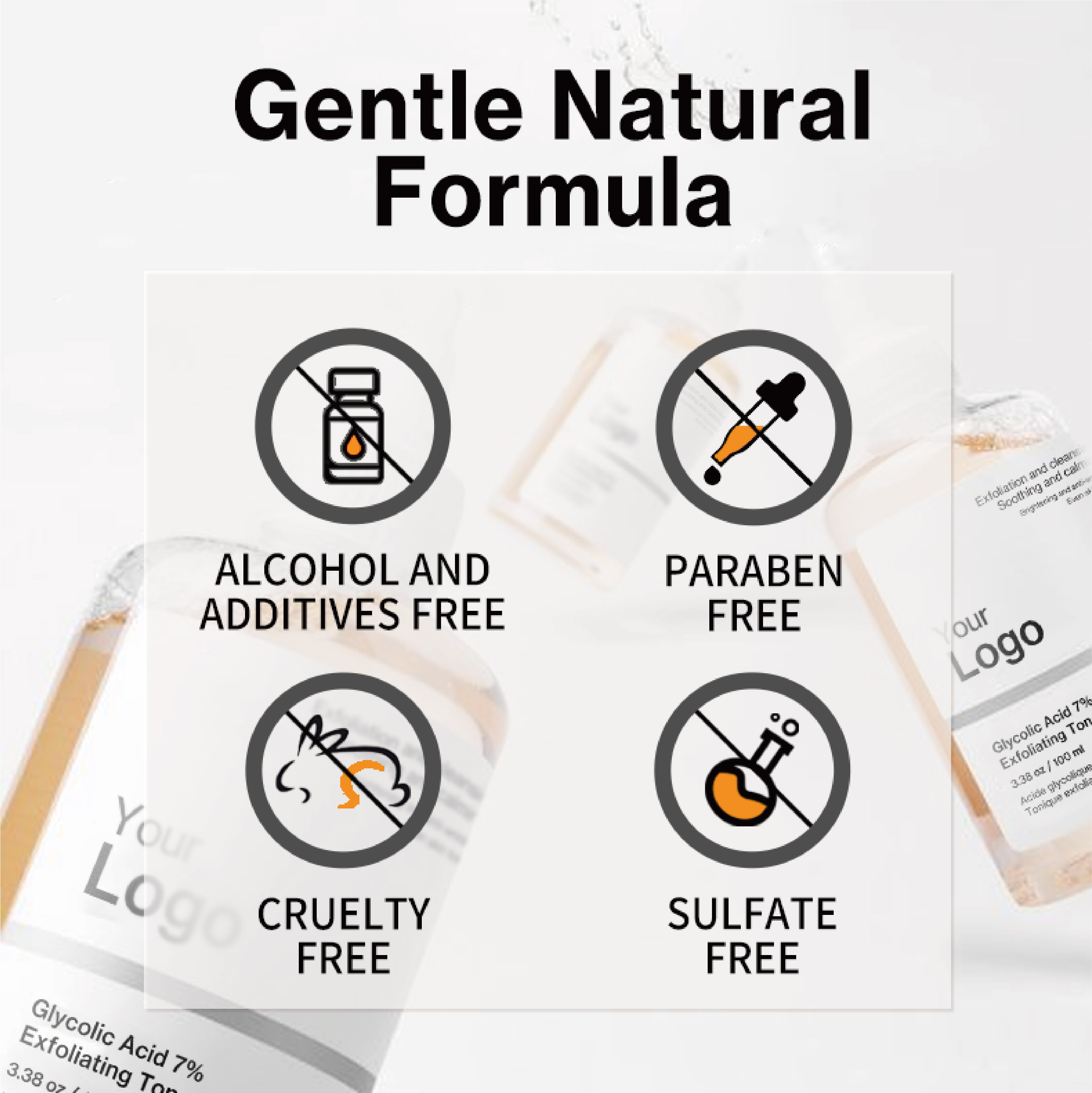 Hot Selling 7% Glycolic Acid Exfoliating Toner Acne Removal Face Skin Care Toner Private Label Glycolic Exfoliating Toner