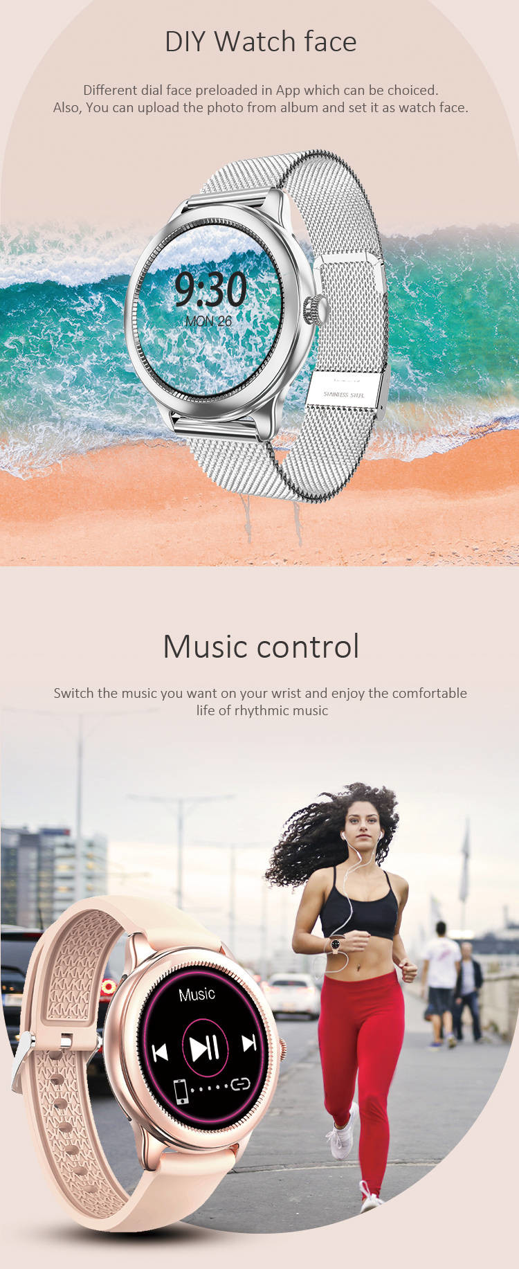 5V Custom Dial Bluetooth Smartwatch Abnormal Heart Rate Alarm Multi Sport Mode
