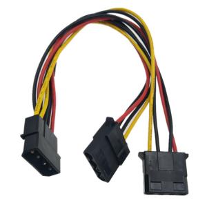 China 4 Pin Male 1 To 2 * 4 Pin Famale IDE 4 Pin Sata Power Y Cable wholesale