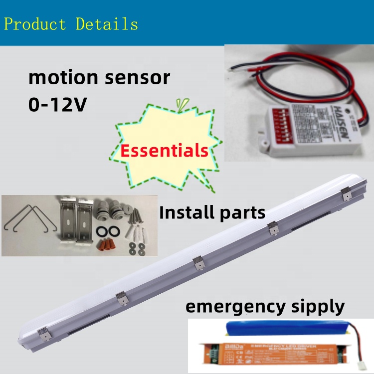 IP67 155W 4FT 1.2M LED Vapor Tight Tri-proof Light for Industrial Warehouse Damp Proof