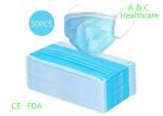 CE Standard 3 Ply Disposable Face Mask Non Woven Melt Blown Fabric