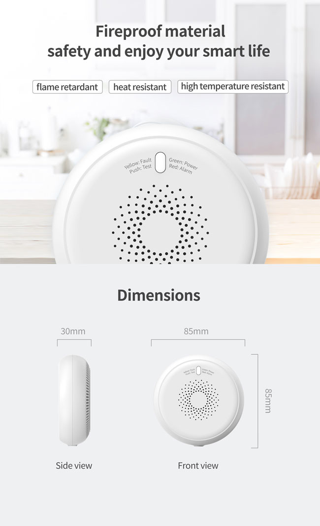 Tuya Wireless Zigbee Gas Sensor CH4 Natural Gas Smoke Detector