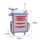 China 190CM Anesthesia Medical Cart Trolley On Wheels ABS Plastic wholesale