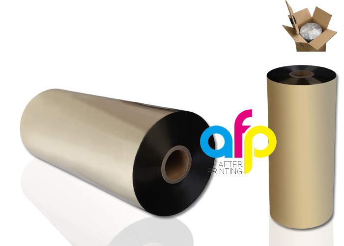 Matte Gold Metallic Polyester Film , 24 Micron Polyester Laminating Film