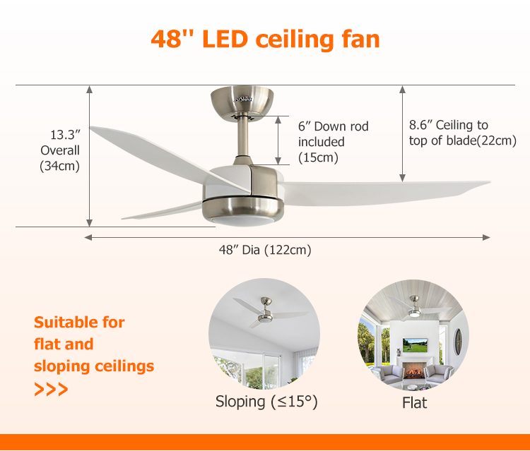 Certificate SAA 1stshine LED Ceiling Fan with Remote Control Smart and Energy Saving