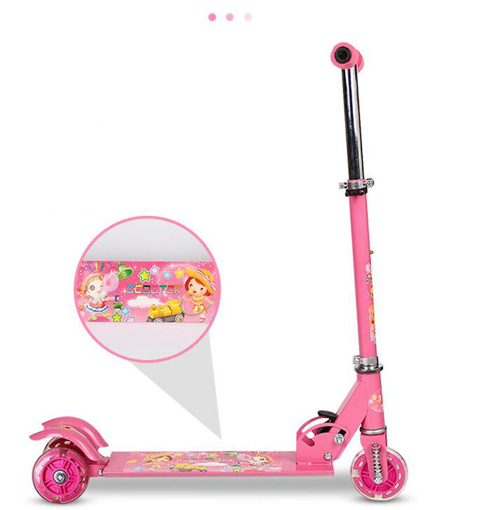 Foldable Kick Scooter for Kids Ages 3-12 Adjustable Height Max Load 200 LBS Portable