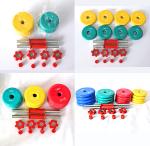 10kg 15kg 20kg 25kg 30kg 40kg Colorful Vinyl Coated Rubber Dumbbell Set