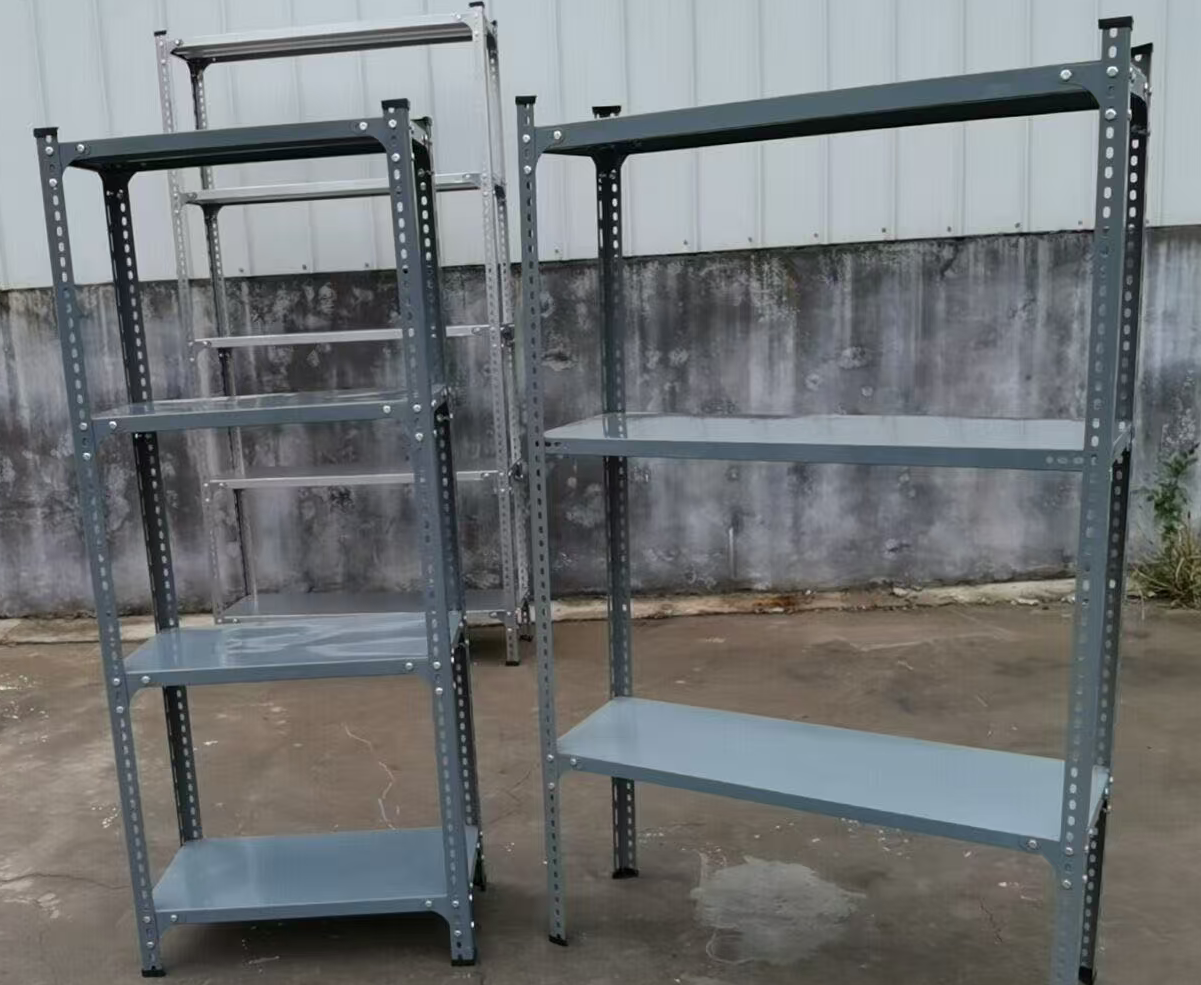 4/5/6 Level Screw Corner Metal Storage Shelving, Slotted Angle Storage Rack