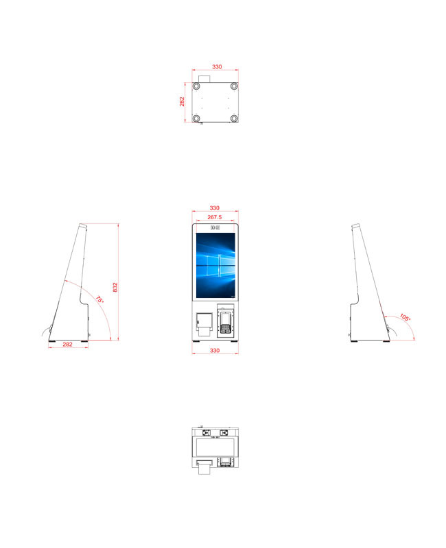 17'' Windows Interactive Self-Service Ordering Kiosk for Retail and Foodservice